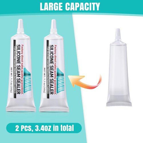 AmazingSpark Tent Seam Sealer - Waterproof Fast Dry Clear Sealant for Tents & Tarps (2 Pcs)
