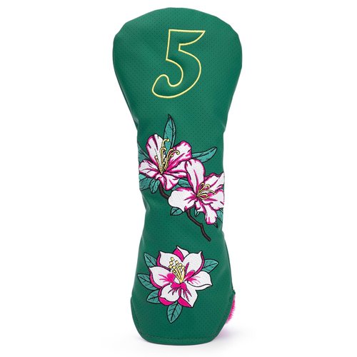 Golf Club Covers Azalea Embroidery Driver Cover Fariway Wood Headcover Hybrid Cover Leather Golf Headcovers for Most Brand (for 5 Fariway Wood)