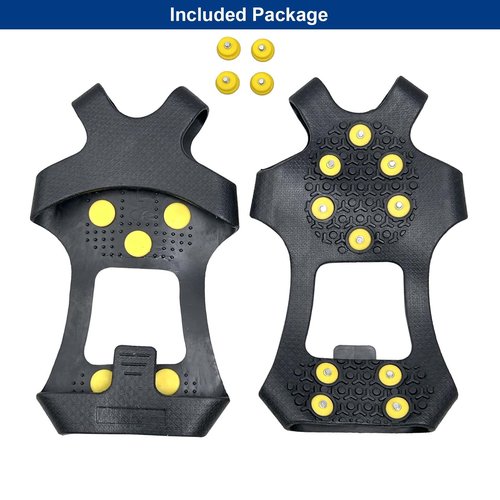 EWENYS Ice & Snow Grips for Shoes and Boots, Removable Snow Shoe Spikes, Anti Slip Ice Grippers for Trekking, Hiking, Jogging in Winter Outdoor(XL)
