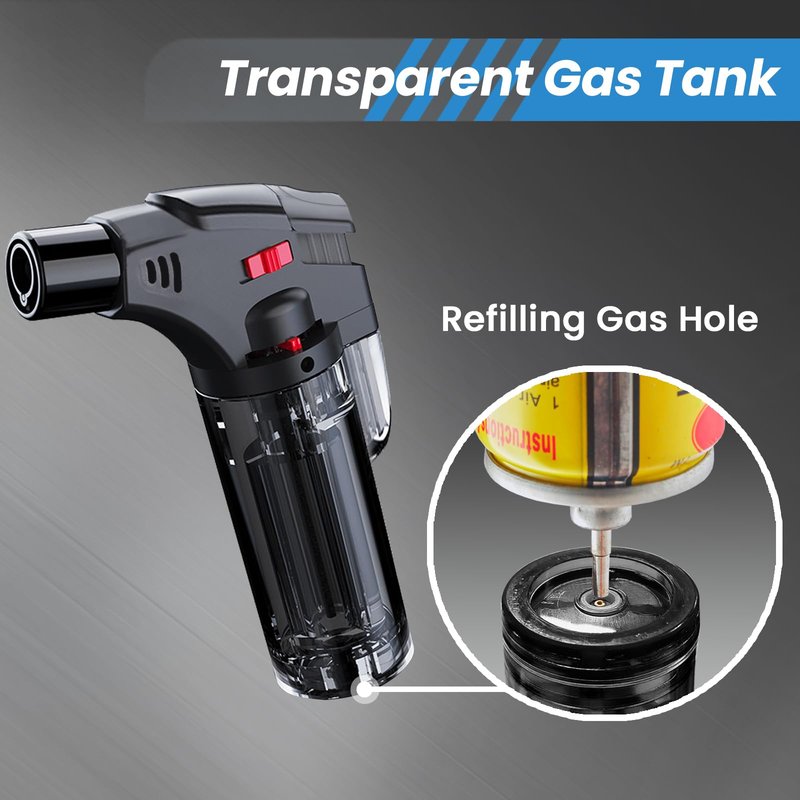 8 Pack Torch Lighters Butane Refillable Lighter Single Jet Flame Windproof Torch Multi Utility Mini Gas Lighter Blow Torch Lighters for Candle Fireplace Camping Grill BBQ Kitchen(No Fuel)
