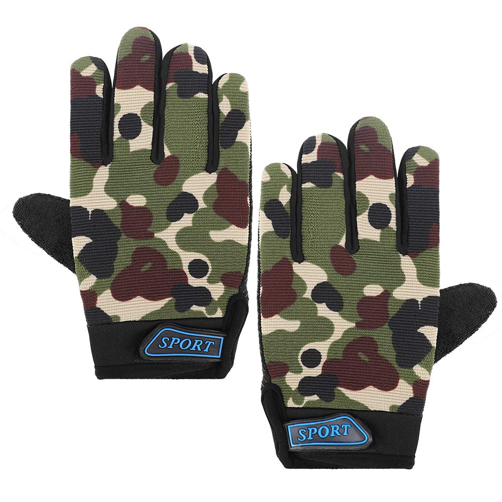 Accmor Kids Cycling Gloves, 4-10 Years Boys Girls Sport Gloves, Breathable Non-Slip Full Finger for Child Climbing Riding Biking Outdoor Sports