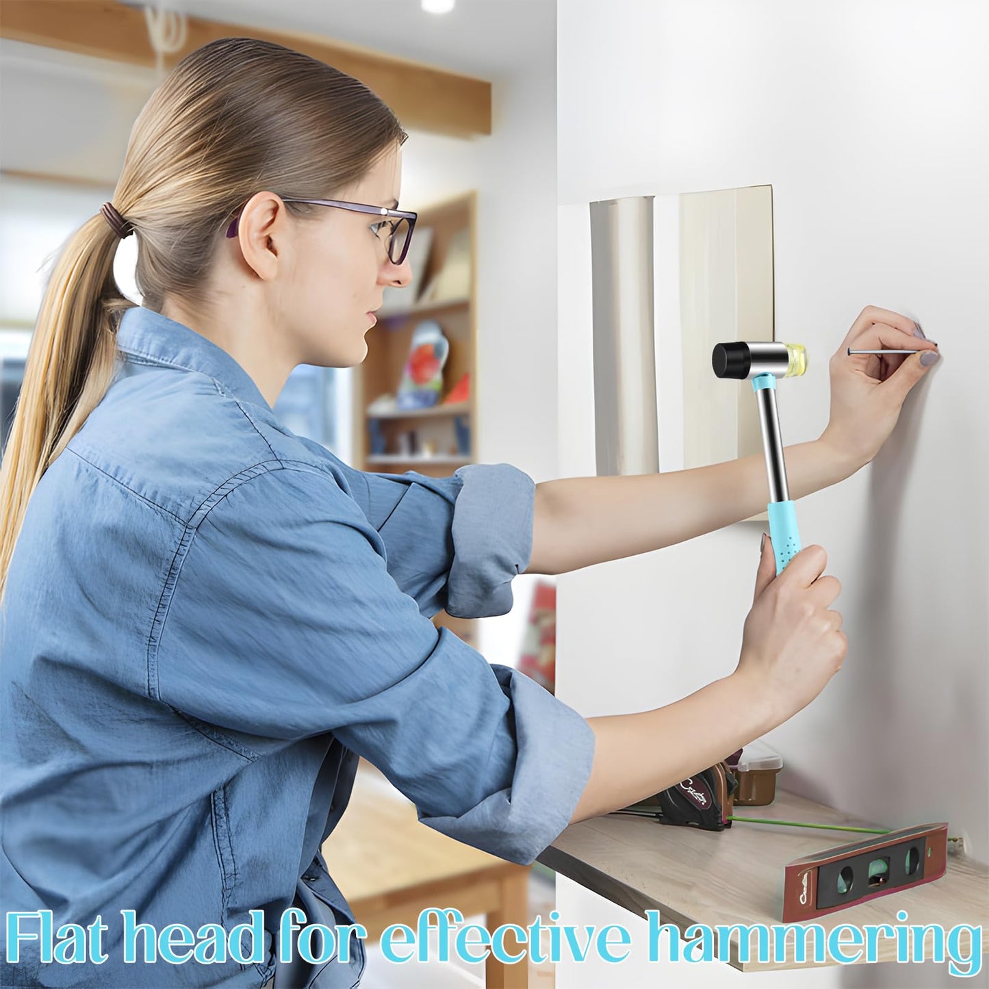 LOZAGU 8oz Hammer, 2-Piece Small Claw Hammer & Rubber Mallet Hammer Mini Hammer Set