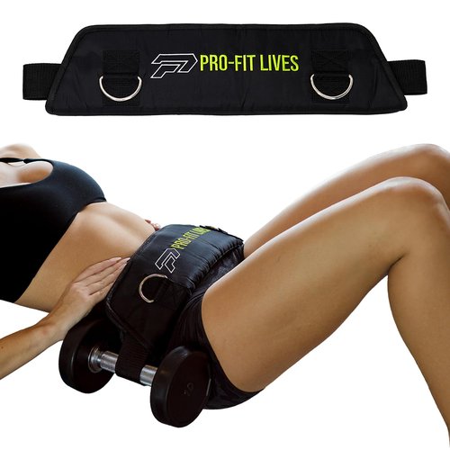 Hip Thrust Belt for Weights – Heavy-Duty Dumbbell, Plate & Kettlebell Hip Thrust Belt with Strap, Weight Belt for Hip Thrust & Glute Bridge Training | PRO-FIT LIVES
