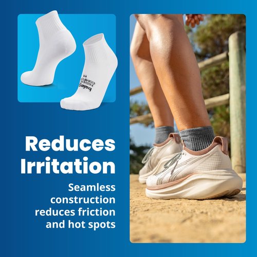 Balega Unisex Adult Hidden Comfort Quarter Performance Athletic Running Socks (1 Pair), Large, White