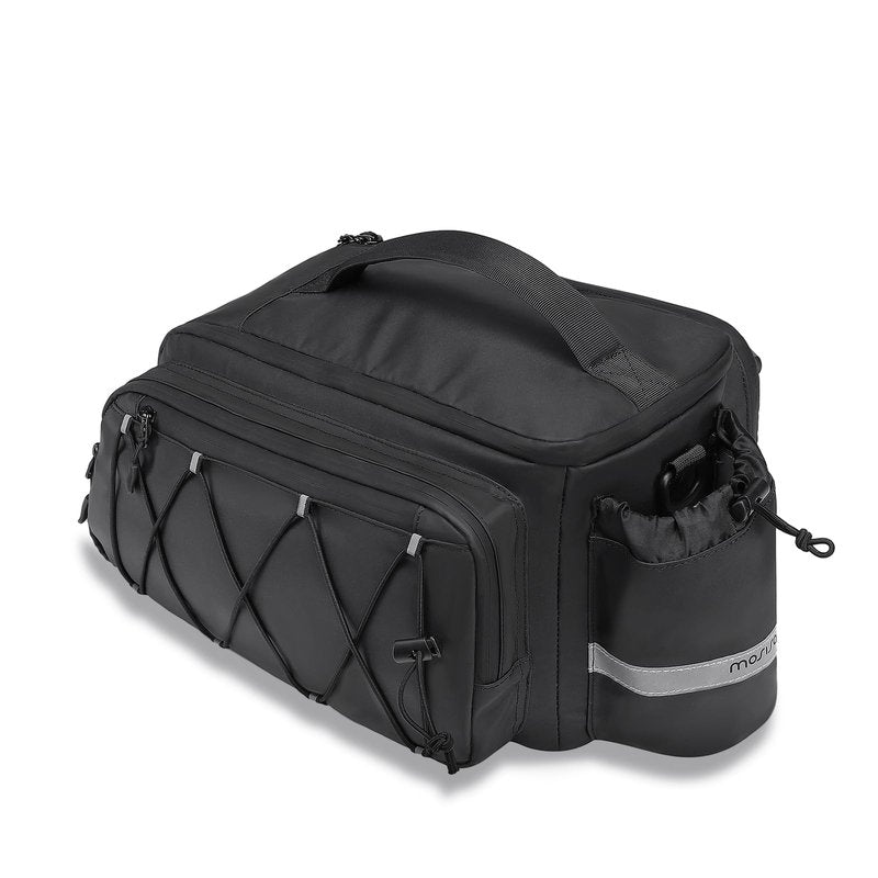MOSISO Bike Rack Bag,10L Bike Trunk Handbag Waterproof Bicycle Rear Seat Saddle Pouch with 2 Side Pockets, Cycling Storage Luggage Pouch with Rain Cover&Shoulder Strap for MTB Bicycle E-Bike, Black