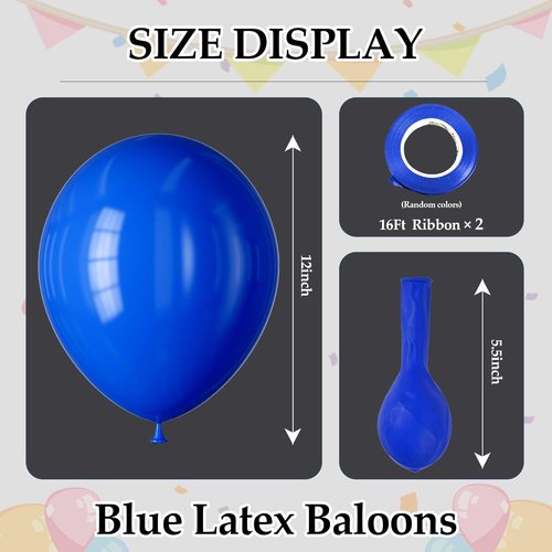 DECOCKRAT Blue Latex Balloons Kit - 110PCS 12'' Helium Balloons for Birthday, Baby Shower & Wedding Decor