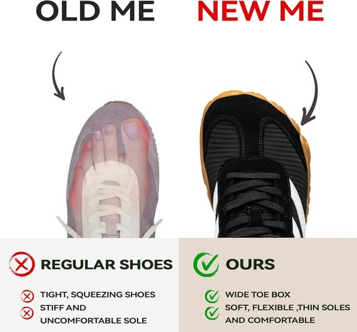 Barefoot Shoes | Minimalist Casual Sneakers for Women & Men | Wide Toe Box, Zero Drop, Lightweight & Breathable