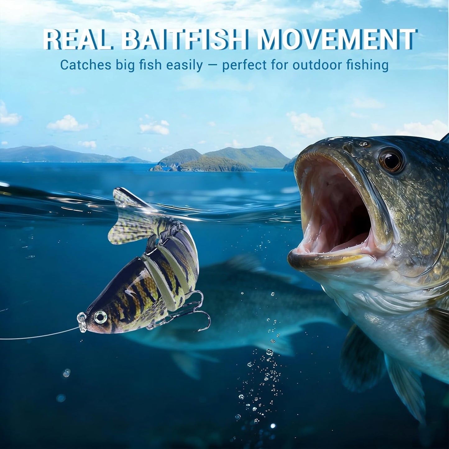 Skiennix Multi Jointed Fishing Lures - Lifelike Swimbait for Bass & Trout | Freshwater & Saltwater