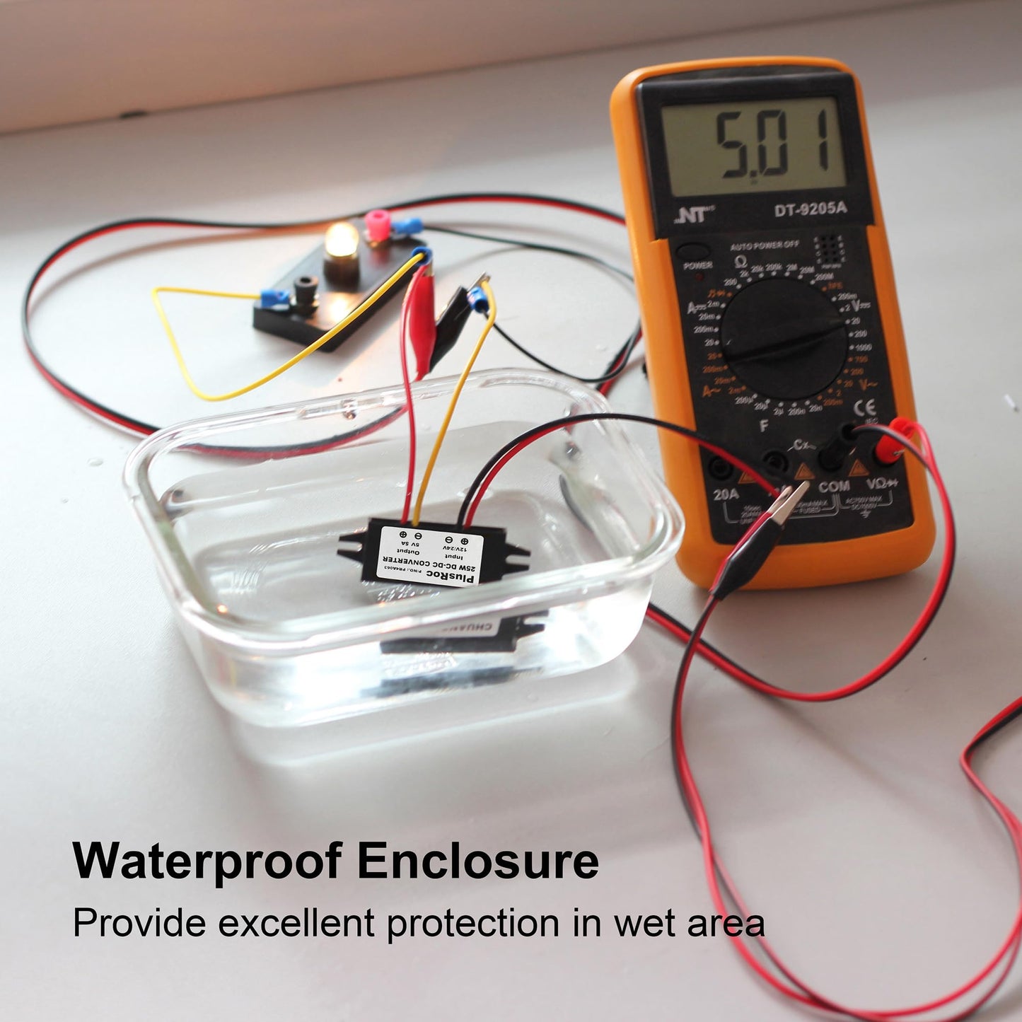 PlusRoc Waterproof DC 12V/24V to 5V 5A Step Down Converter, 25W USB-C Power Adapter for Raspberry Pi 5, Pi 4, Cellphone, and More (1-Pack)