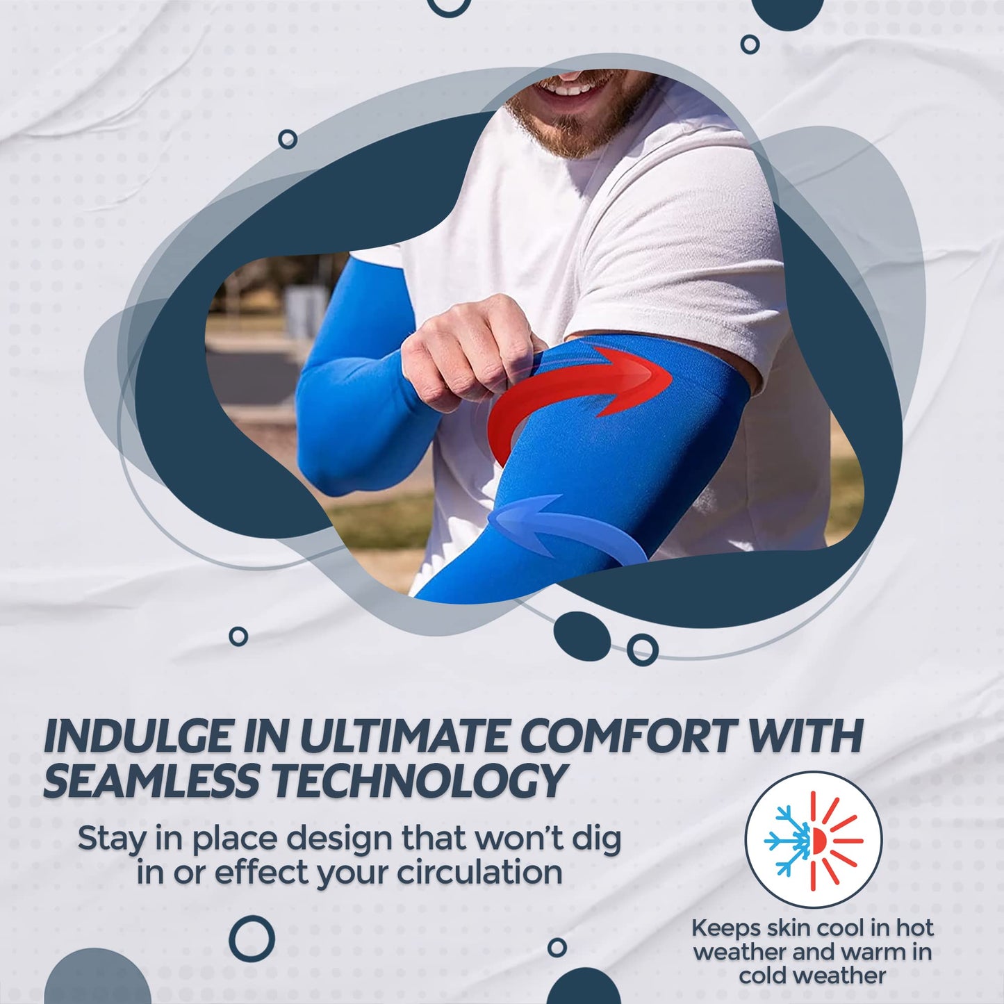 KUHNMARVIN 2Pairs Arm Sleeves for Men Sun Protection Tattoo Cover-Up Volleyball Arm Sleeves Softball Pickleball Women Compression Arm Sleeves Robin Egg Blue