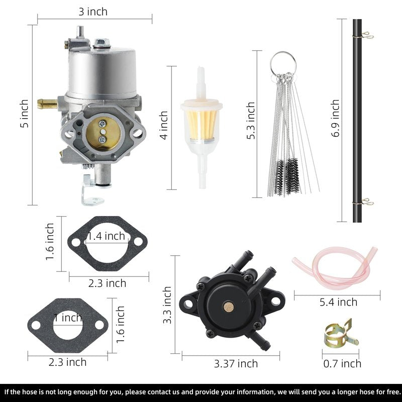 Roykaw FE350 Carburetor Kit Compatible with Club Car DS, Precedent, Carryall, Turf Golf Cart 1996-up Kawasaki Engine, Replaces OEM # 1016441-01, 1035245-01, 1018059-01, 1019059-01