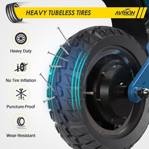 10x2.70-6.5 Solid Tire,2 Pack 70/65-6.5 Scooter Tubeless Solid Tire,10 inch Tires for Hover-1 Alpha Evercross H5 Electric Scooter Mobile Cruiser