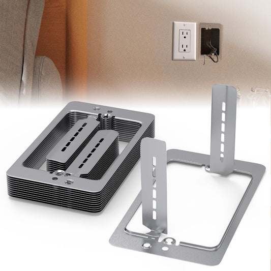 CHOWZZ 10 Pcs Low Voltage Mounting Bracket 1 Gang,Single Gang Drywall Brackets,Low Voltage Box Brackets for Drywall Outlet Cable Pass Through Wall Plates,Fixing Loose Outlets or Adding New Outlet