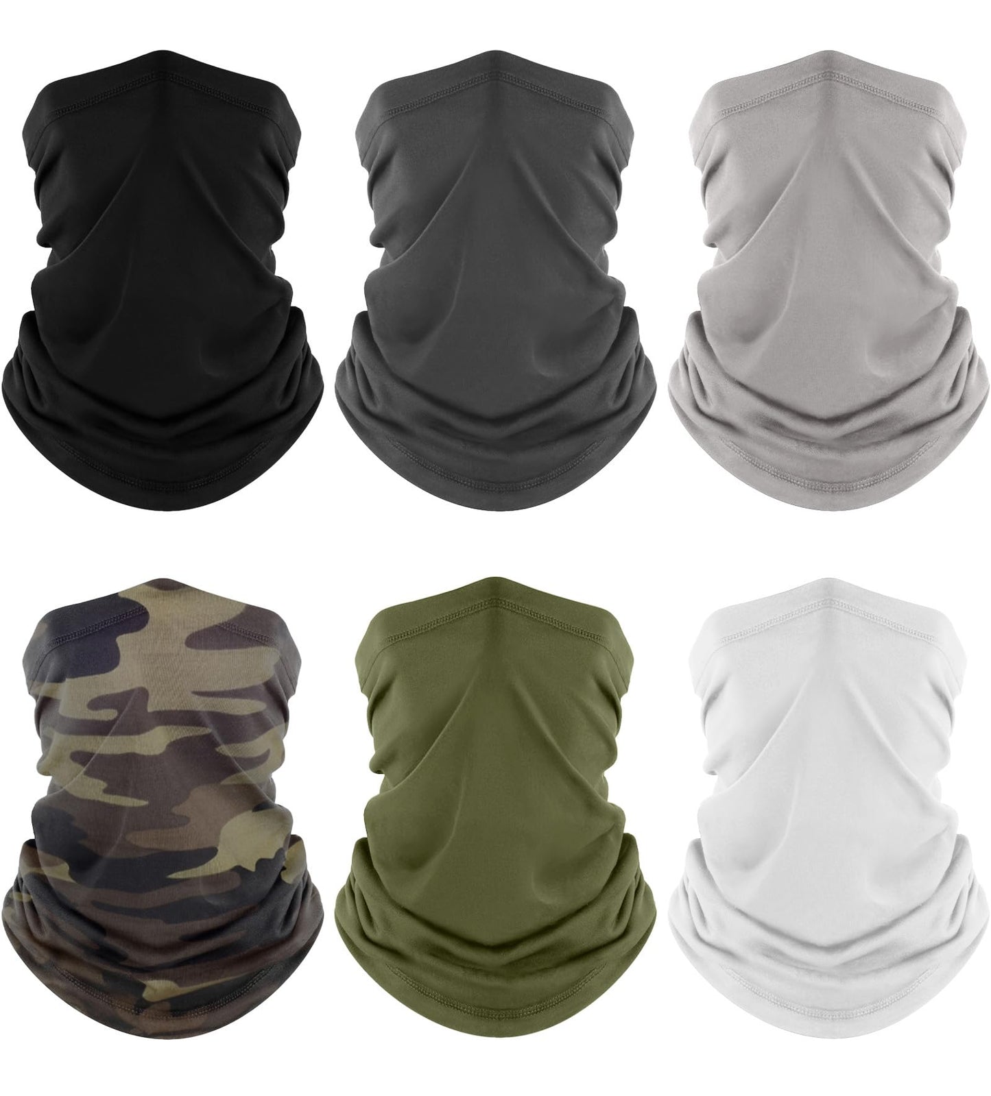Fuinloth Neck Gaiter, 6 Pack Cooling UV Protection Bandana Face Mask Gator