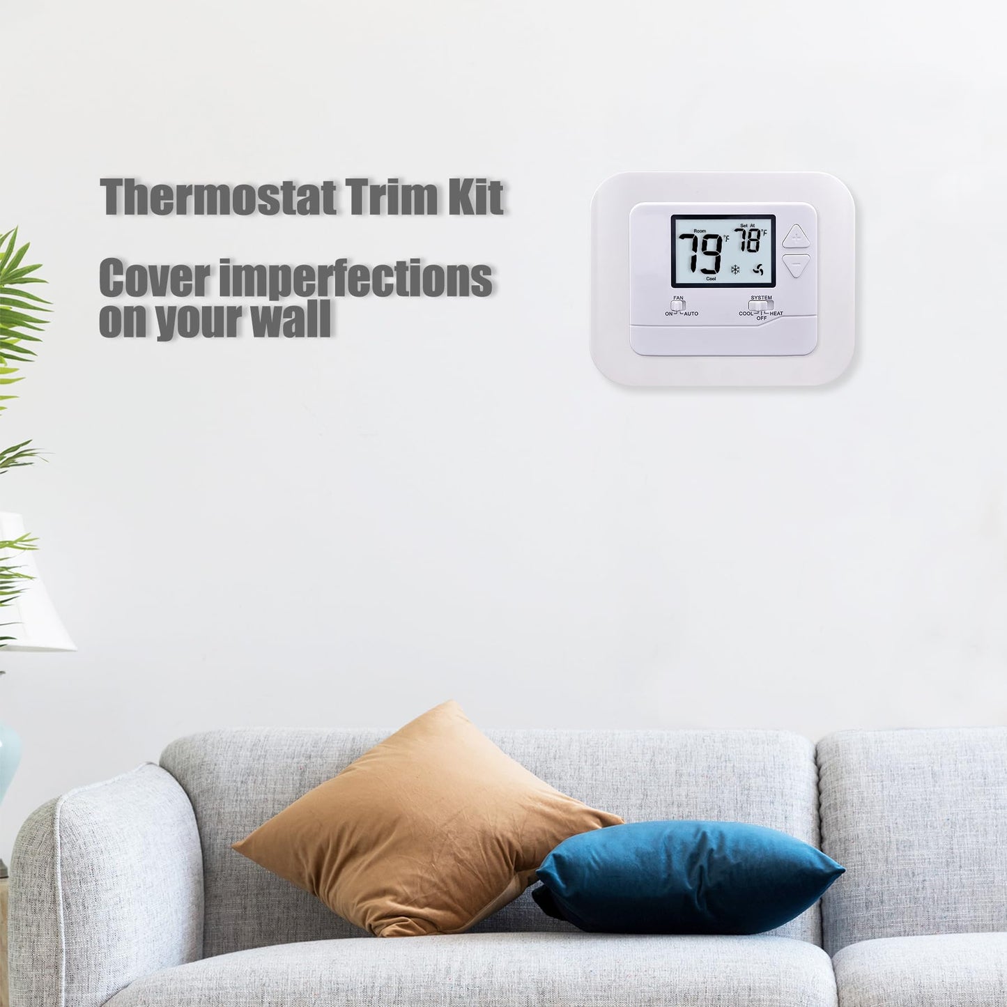 Heagstat Thermostat Wall Plate Cover - Conceal Imperfections and Beautify Your Wall (Off-White)