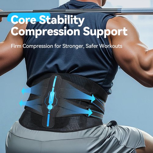 AGPTEK Back Brace for Lower Back Pain Relief, Breathable Air Mesh Back Support Belt with Ergonomic 3D Lumbar Pad for Work, Sciatica, Scoliosis, Herniated Disc, Adjustable Dual Straps, for Men Women (Large)