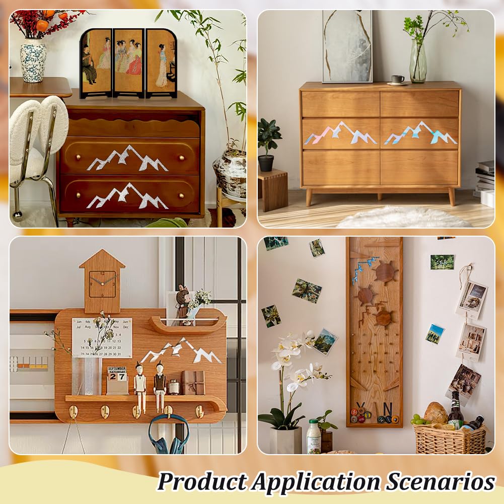 BENECREAT Mountain Clear Acrylic Router Inlay Template, Woodworking Router Template with Protective Film for Creating Unique Inlays in Signs, Charcuterie Boards, 11.8x5inch, 4.5mm Thick