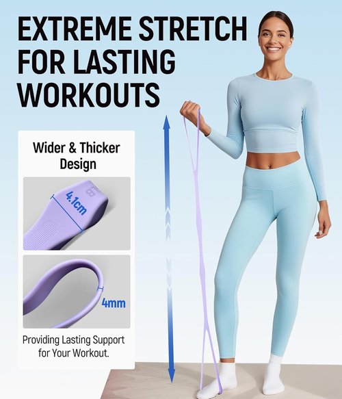 Figure 8 Resistance Bands by Upgraded | Durable Odorless Silicone for Yoga, Pilates & Therapy – Perfect for Moms