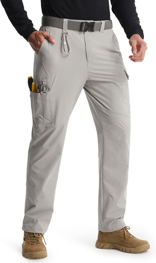 Libin Men's Cargo Pants - Water Resistant Tactical Outdoor Trousers with 9 Pockets for Hiking