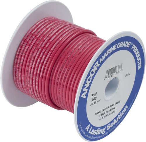 Ancor 102810 Tinned Copper Wire - 16 AWG (1mm²), Durable Red, 100ft Length for Reliable Connections