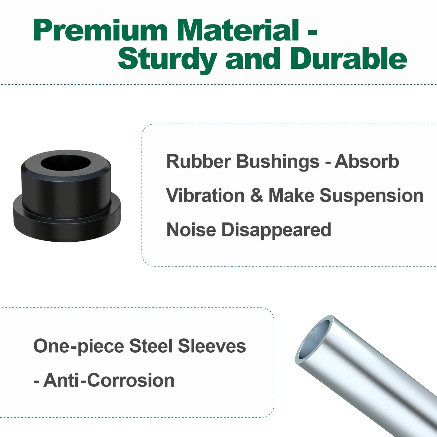 10L0L Complete Rear Leaf Springs & Shackles Bushing Sleeve kit for Club Car Precedent 2004-up Golf Cart, Replace OEM 102506601 102506301 102506401
