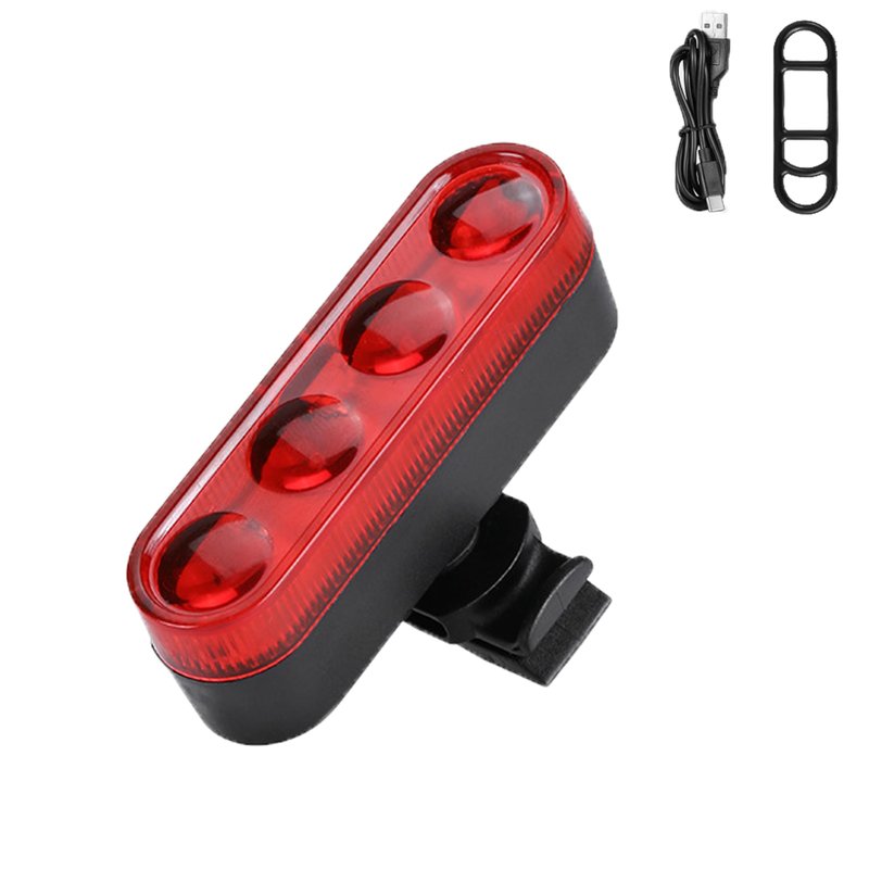 HX Bike Lights for Night Riding, USB-C Rechargeable LED Bike Tail Lights, Bright Bicycle Rear, 4 Light Modes, Waterproof, Easy to Install, for Adults Kids Men Women Road Mountain (USB Cables Included)