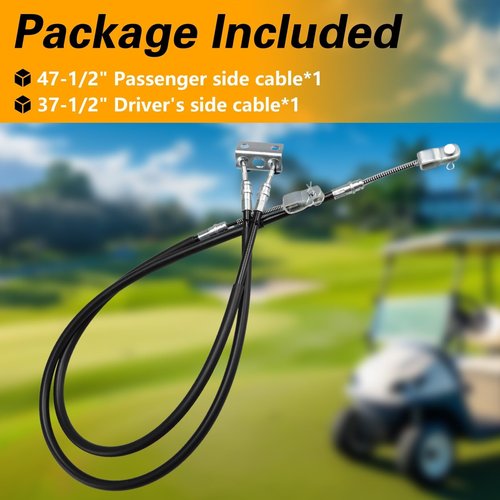 KPALAG Golf Cart Brake Cable Driver & Passenger Side Brake Cables Stainless Steel Core Brake Repair Kit Compatible with EZGO TXT and Medalist Golf Cart 1994-UP Replace# 70716-G03 70273-G03 70969-G03