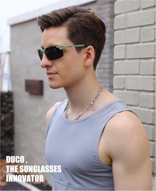 DUCO Men's Polarized Sports Sunglasses - UV Protection | Lightweight & Stylish 8177S