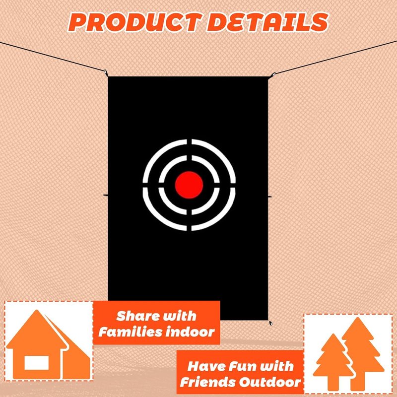 Gulfmore Golf Target Cloth - 5x3FT Durable Net Target with Hitting Range for Accuracy Practice - Portable for Home & Backyard Golf Training Players