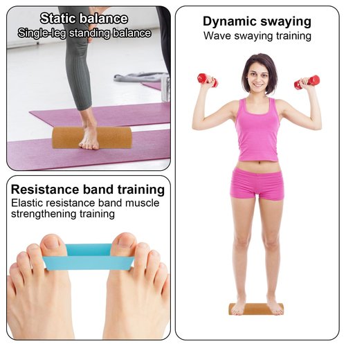 Cork Balance Board Foot Strengthener, Natural Cork Balance Board Ankle Stability Trainer for Foot Function Training Enhance Joint Stability Improve Body Posture