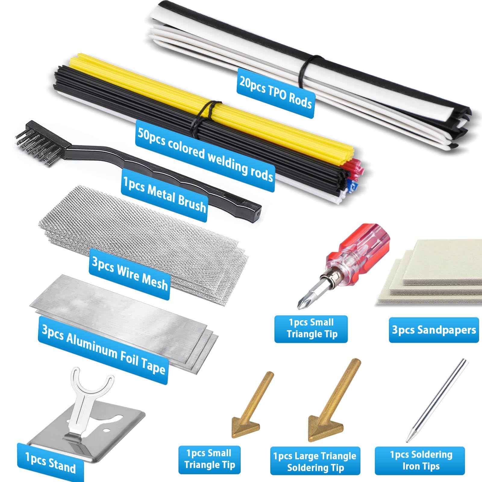 XR MARKET 150W Rapid Heating 3 IN 1 Plastic Welder, 70PCS Rods Welding Kit, 3 Tips Welder Soldering Iron Kit, Plastic Repair Kit for Car Bumper Dashboard Kayaks Canoe Repairs