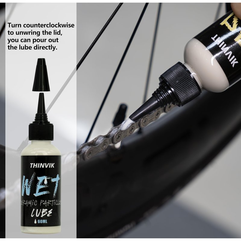 Thinvik Bike Lube and Cleaner Set with 500ml Chain Cleaner, 60ml Dry Lubricant and 4 Brush Tools for Cleaning Chains, Chainrings, Freewheel/Cassette