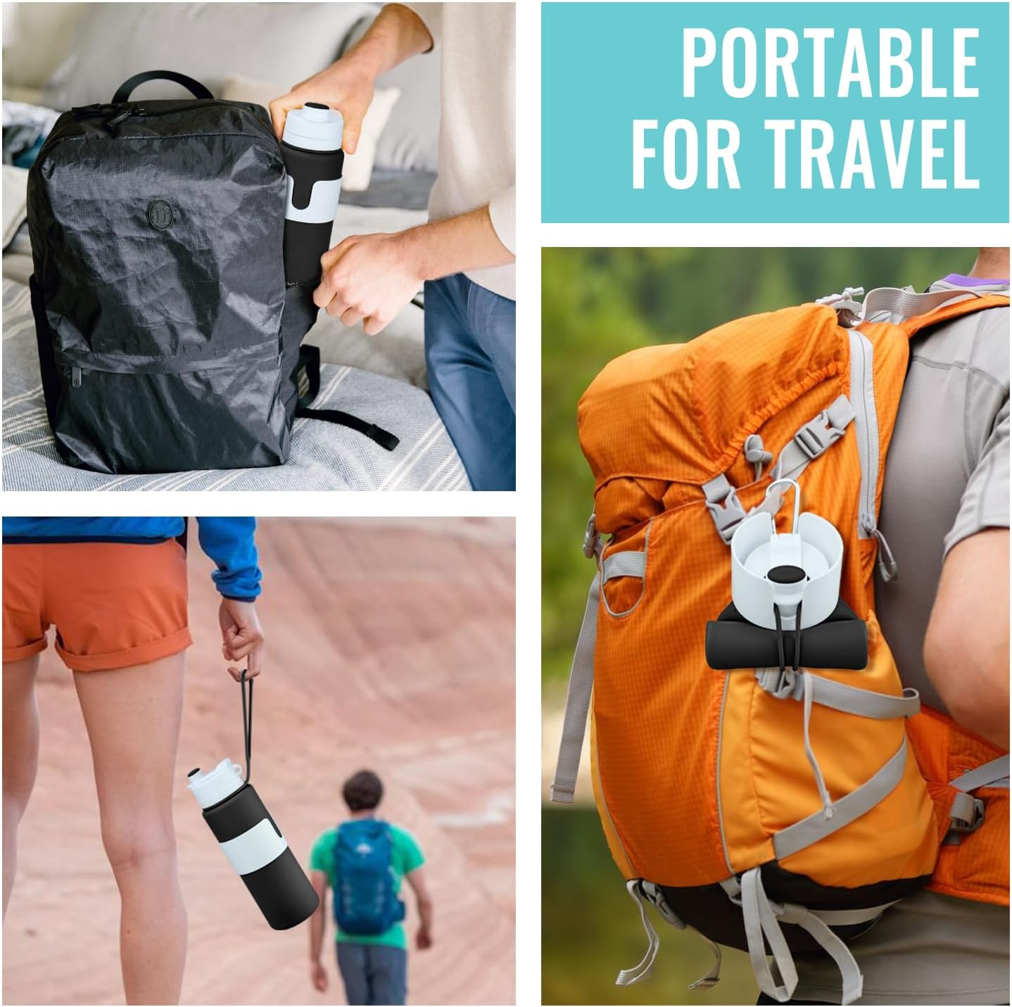 Nefeeko Collapsible Water Bottle - BPA-Free 26oz Foldable Design for Travel & Sports | Leak-Proof & Lightweight