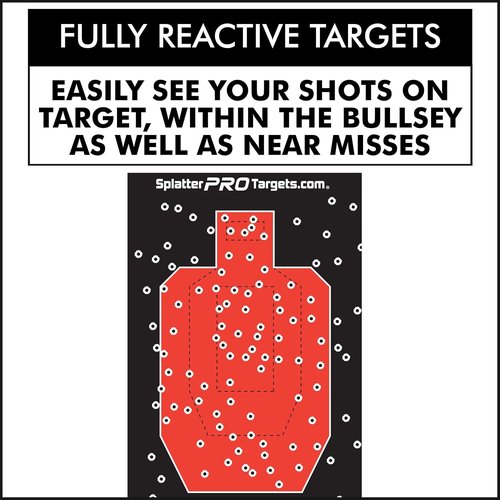 IPSC Style Splatter Targets - Fully Reactive 12x18 Heavy Duty Card Stock | Bright Splatter on Impact