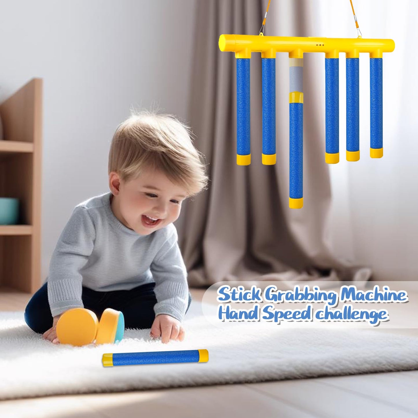 JYHZMJ Reflex Drop Sticks Challenge Game - 3 Adjustable Speed Modes, Hand-Eye Coordination & Reaction Training Toy, Fun Catch Falling Sticks Game for Kids, Adults