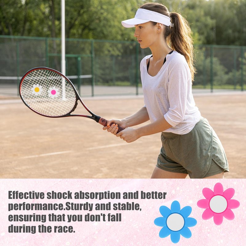 oruola 9pcs Tennis Dampener for Racket,Flower Tennis Racquet Dampeners,Flower Racket Dampeners,Silicone Antivibrador Raqueta de Tenis,Multicolor