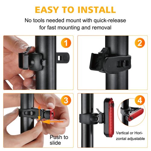 Ascher Bike Taillight Mount Bracket, Rear Light Bracket, Bicycle Mounting Bracket, Pack of 1