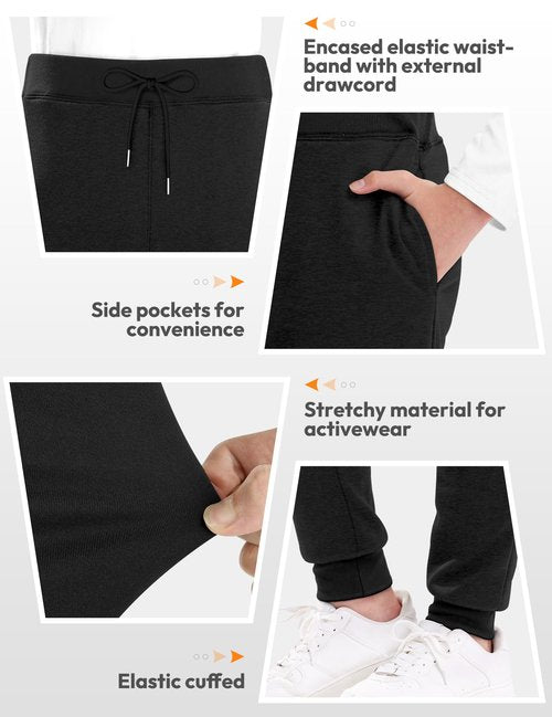 Guicizi Boys Sweatpants Fleece Jogger Pants Soccer Basketball Gym Active Track Pants for Kids Clothes Boys Activewear 4Pack 7-8Y