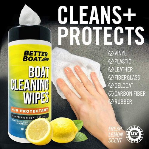 Marine Vinyl Cleaner Wipes by [Brand Name] - UV Protection for Boat Seats, Car Leather & Interiors