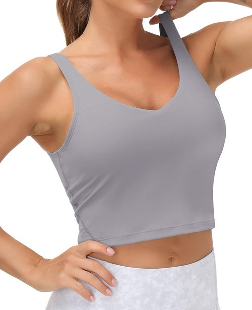Gym People Women's Longline Sports Bra - Wirefree, Padded, Medium Support | Comfortable Fit