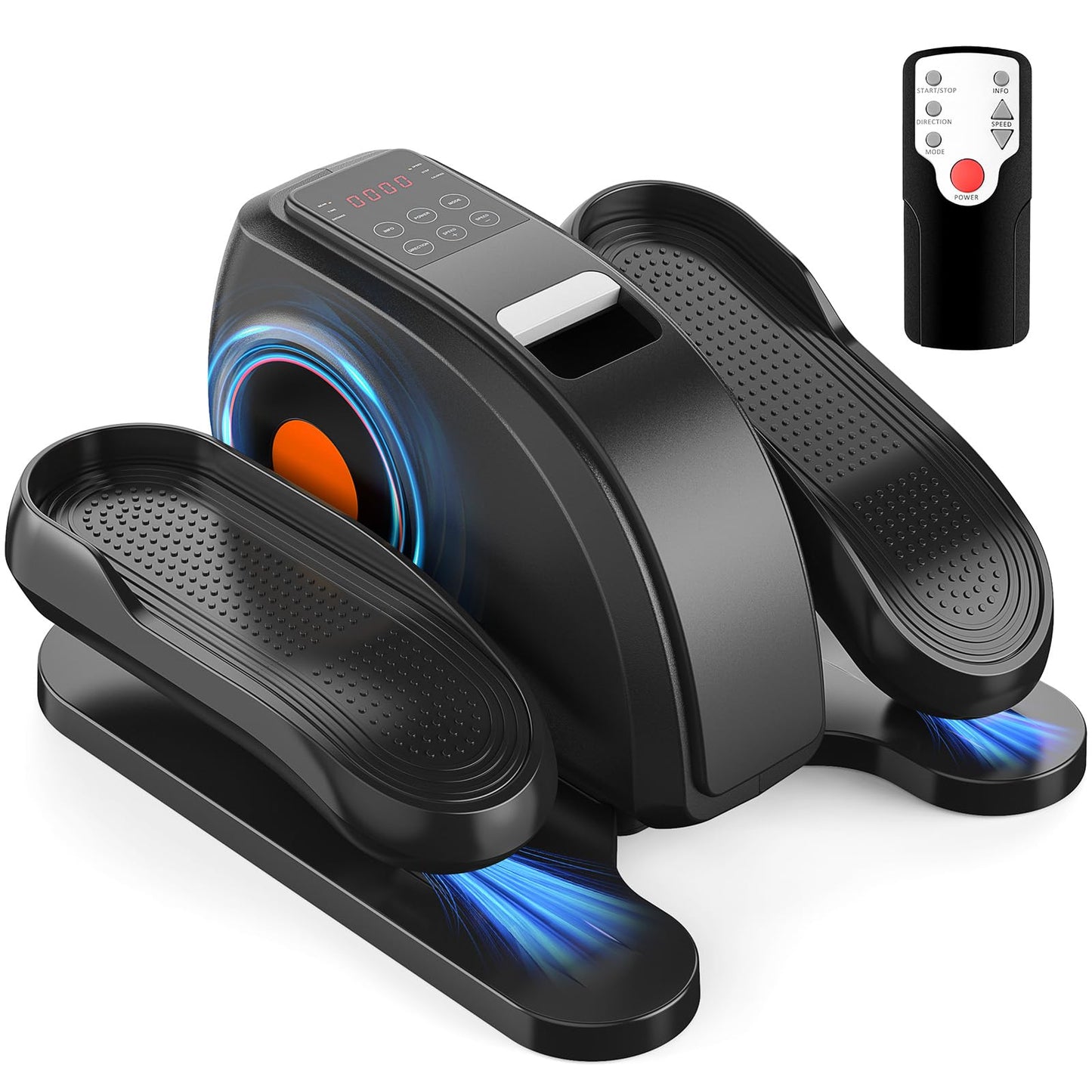 NEWBULIG Electric Seated Pedal Exerciser, Under Desk Elliptical Machine for Seniors, Quiet Portable Ellipse Leg Exerciser As Seen On TV with Remote Control, 12 Adjustable Speeds