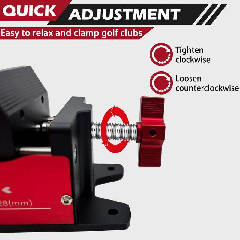 NeonArtistry Golf Club Vise Clamp with Quick Release – Aluminum Golf Shaft Clamp for Regripping, Grip Removal, Club Repair (6–28mm Range)