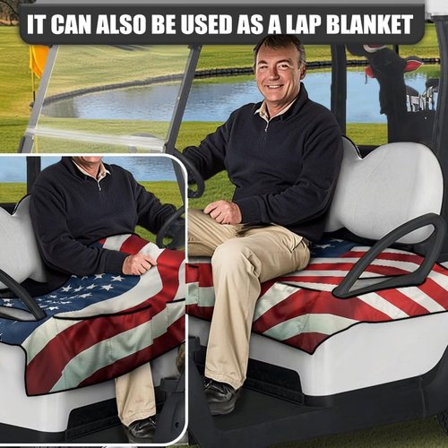 Generic Golf Cart Seat Covers - Red/White/Blue - Polyester, Spandex - Universal Fit - Golf Cart