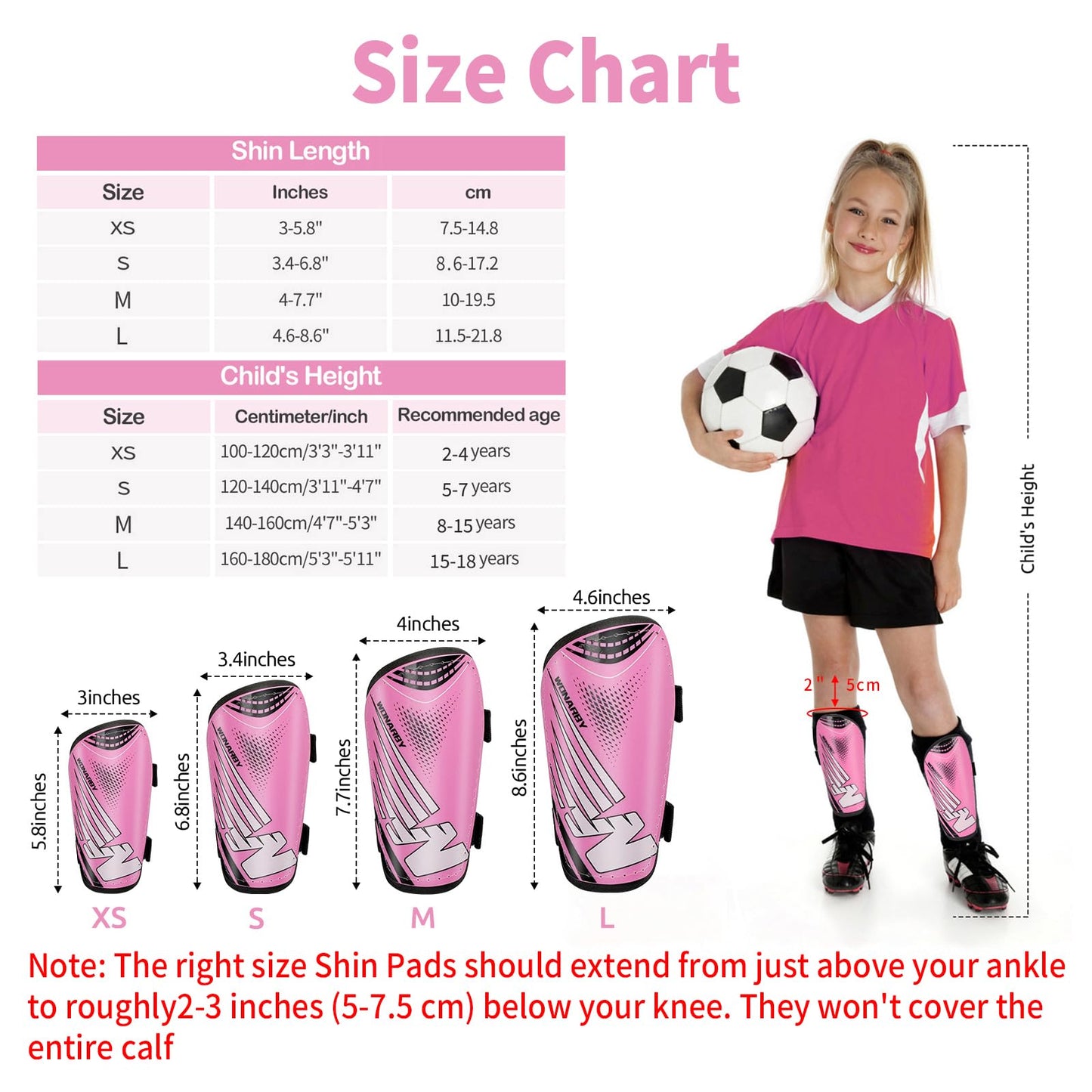 Shin Guards Soccer Kids Toddler, Shin Guard for Boys Girls 2-18 Years Old