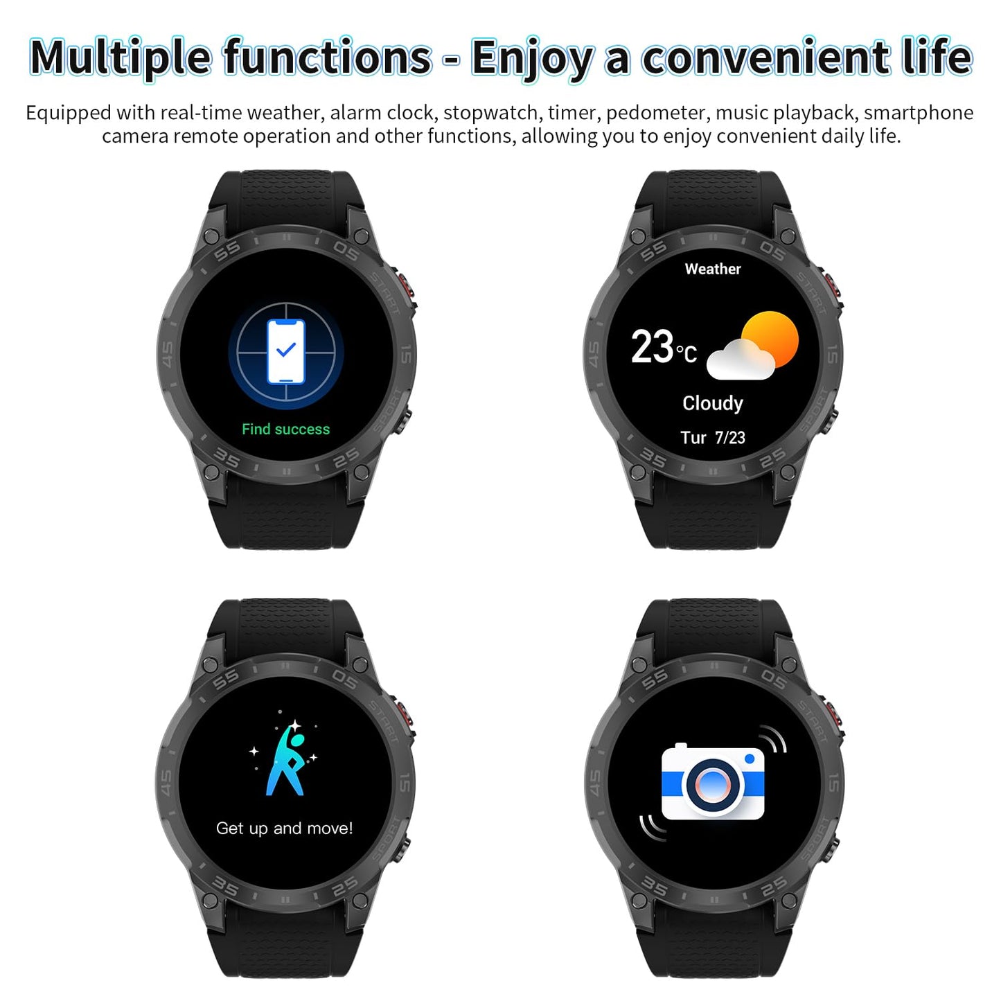 ZYVICXFJ Men's 1.85" Smartwatch with AI Voice | Waterproof Activity Tracker, Health Monitor, Multi-Sports Modes | Works with iPhone Android