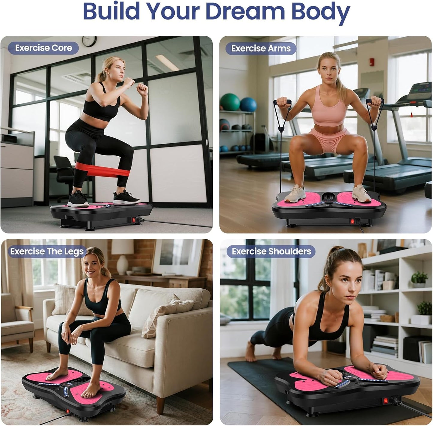 Vibration Plate Exercise Machine - Full-Body Weight Loss & Lymphatic Drainage | 400 Lbs Capacity, 200 Adjustable Speeds