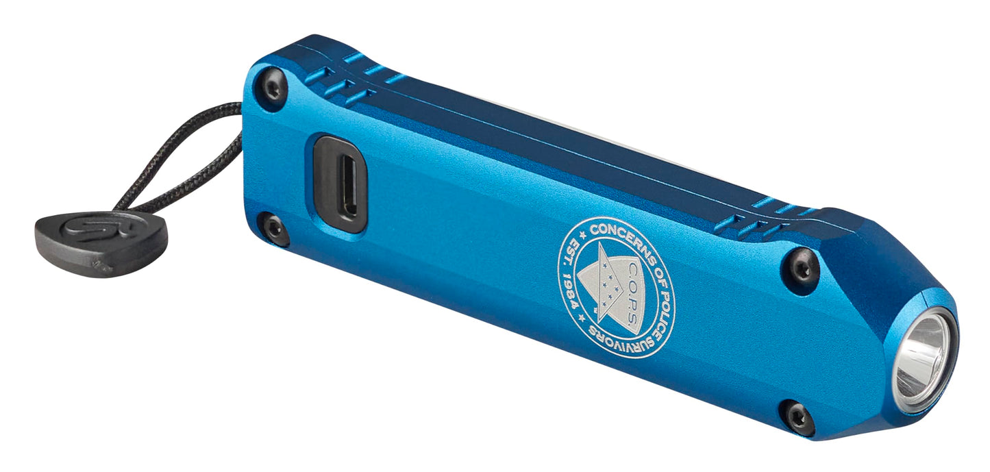 Streamlight 88825 Wedge XT 500-Lumen 1,900-Candela Flat Everyday Carry Flashlight, Includes USB-Cable and Pocket Lanyard, Blue C.O.P.S. Edition