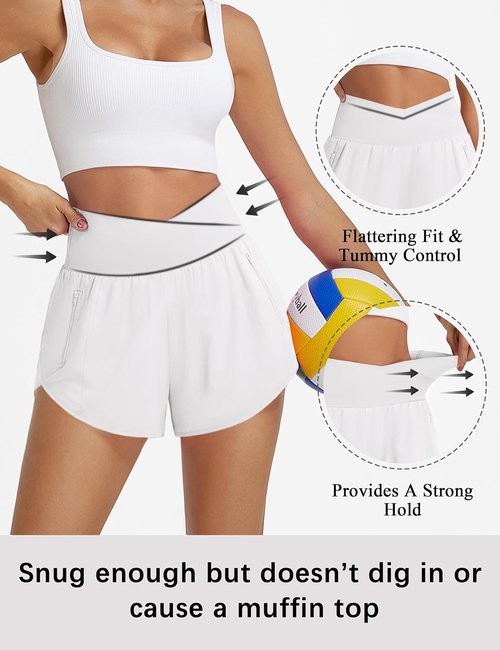 BMJL Women's High-Waisted Athletic Shorts - Quick-Dry Gym Shorts with Pockets | 2.5" Length
