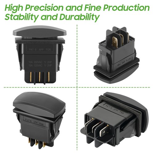 10L0L Golf Cart Forward Reverse Switch Compatible with Club Car DS/Precedent(1996-up)/Onward/Tempo 48V Electric Golf Cart Models, FWD REV Rocker Switch Replaces OEM# 101856001 101856002