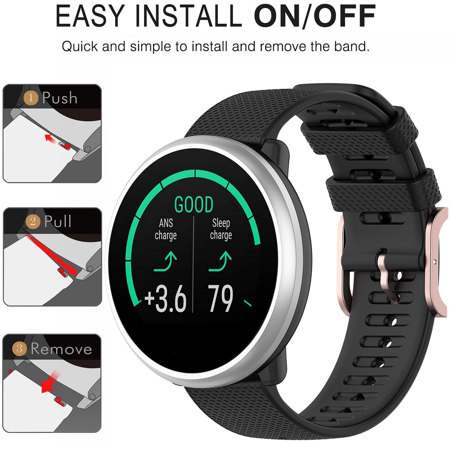 QGHXO Band for Polar Ignite 2, Soft Silicone Replacement Band for Polar Ignite 3/ Unite/Pacer/Pacer Pro (No Tracker, Replacement Bands Only)